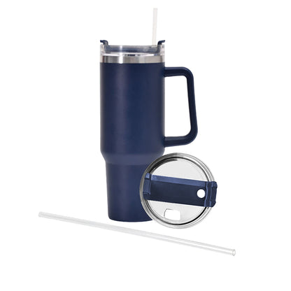 Stainless Steel Water Bottle Insulated Tumblers with Lid and Straw for Travel Coffee -Gark blue
