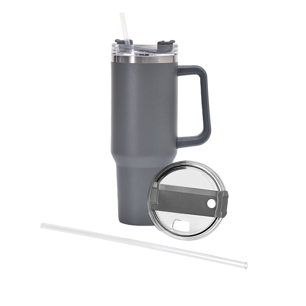 Stainless Steel Water Bottle Insulated Tumblers with Lid and Straw for Travel Coffee -Gray