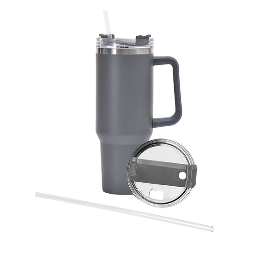 Stainless Steel Water Bottle Insulated Tumblers with Lid and Straw for Travel Coffee -Gray