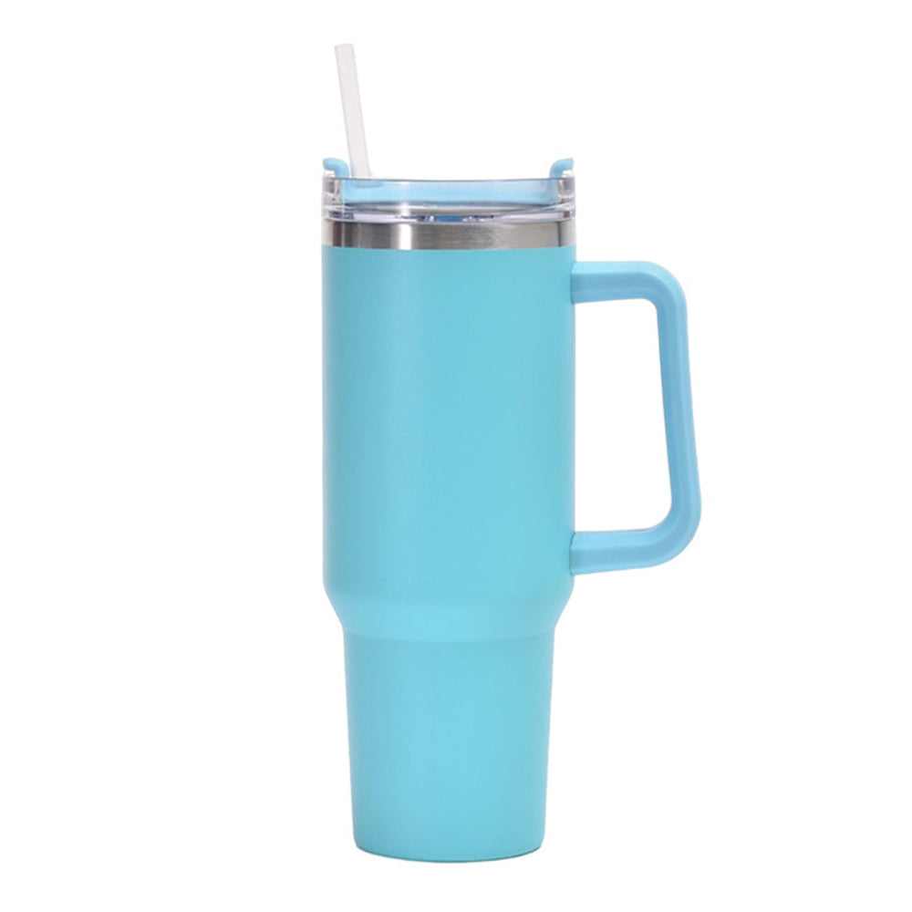 Stainless Steel Water Bottle Insulated Tumblers with Lid and Straw for Travel Coffee -Light blue