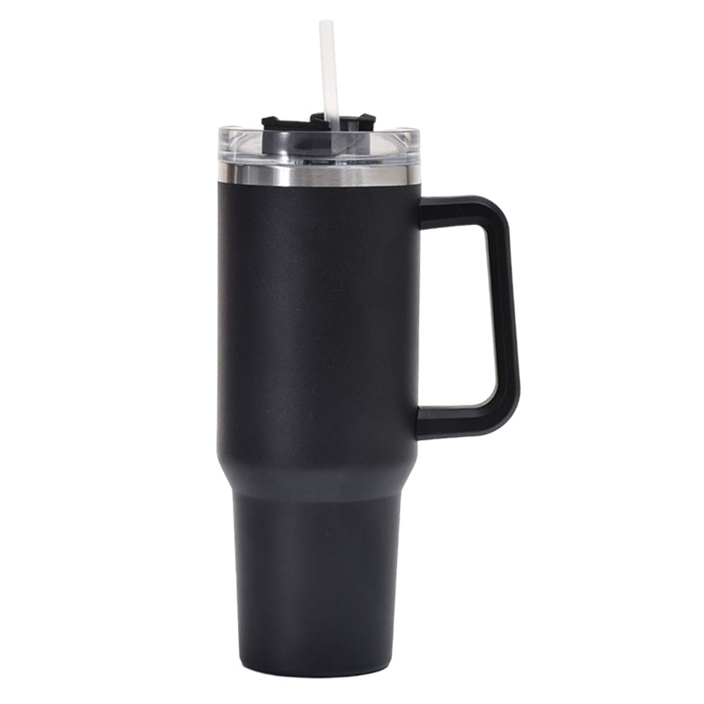 Stainless Steel Water Bottle Insulated Tumblers with Lid and Straw for Travel Coffee -Black