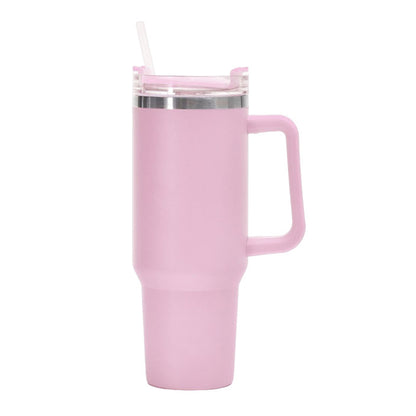 Stainless Steel Water Bottle Insulated Tumblers with Lid and Straw for Travel Coffee -Pink