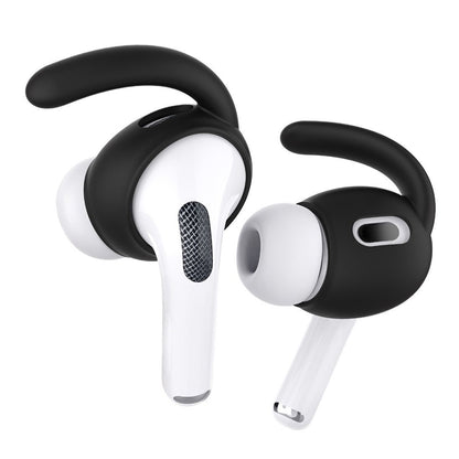Ear Hooks Covers 3 Pairs AirPods Pro Ear Hooks Secure Anti Slip Covers Silicone Earphone Cover -Black