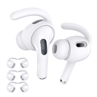 Ear Hooks Covers 3 Pairs AirPods Pro Ear Hooks Secure Anti Slip Covers Silicone Earphone Cover -White