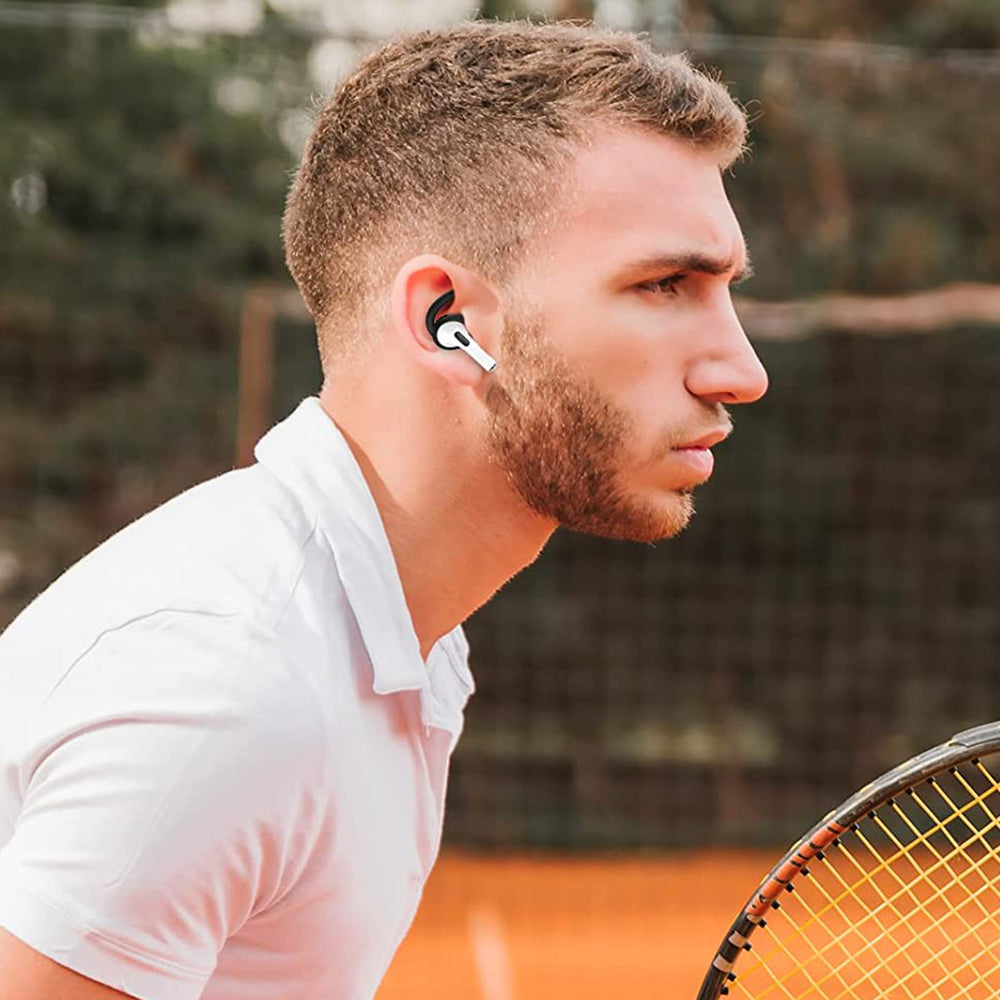 Ear Hooks Covers 3 Pairs AirPods Pro Ear Hooks Secure Anti Slip Covers Silicone Earphone Cover -Black