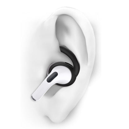 Ear Hooks Covers 3 Pairs AirPods Pro Ear Hooks Secure Anti Slip Covers Silicone Earphone Cover -Black