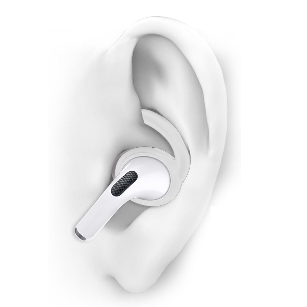 Ear Hooks Covers 3 Pairs AirPods Pro Ear Hooks Secure Anti Slip Covers Silicone Earphone Cover -White