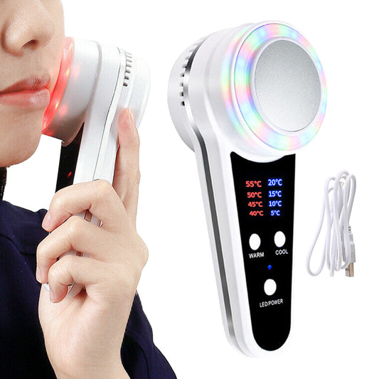 Rechargeable Beauty Device Hot Cold Therapy Facial Device Lift Firming Massager Anti Wrinkle