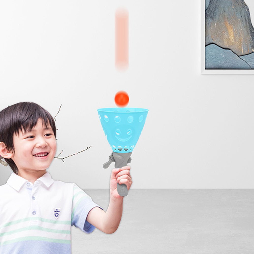 Toy Kids Catch Ball Game with 2 Catch Launcher Baskets and 4 Balls -Blue