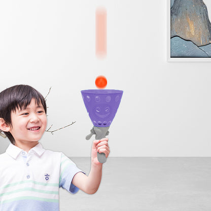 Toy Kids Catch Ball Game with 2 Catch Launcher Baskets and 4 Balls -Purple