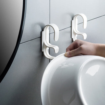2Pcs Upper And Lower Double Washbasin Hook Storage Wall Hanger