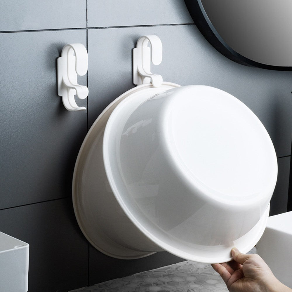 2Pcs Upper And Lower Double Washbasin Hook Storage Wall Hanger