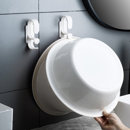 2Pcs Upper And Lower Double Washbasin Hook Storage Wall Hanger