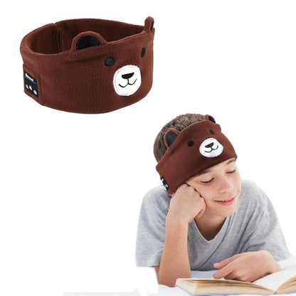 Kids Bluetooth Sleep Eye Mask Travel Wireless Sleeping Music Headband Earphone Brown Bear