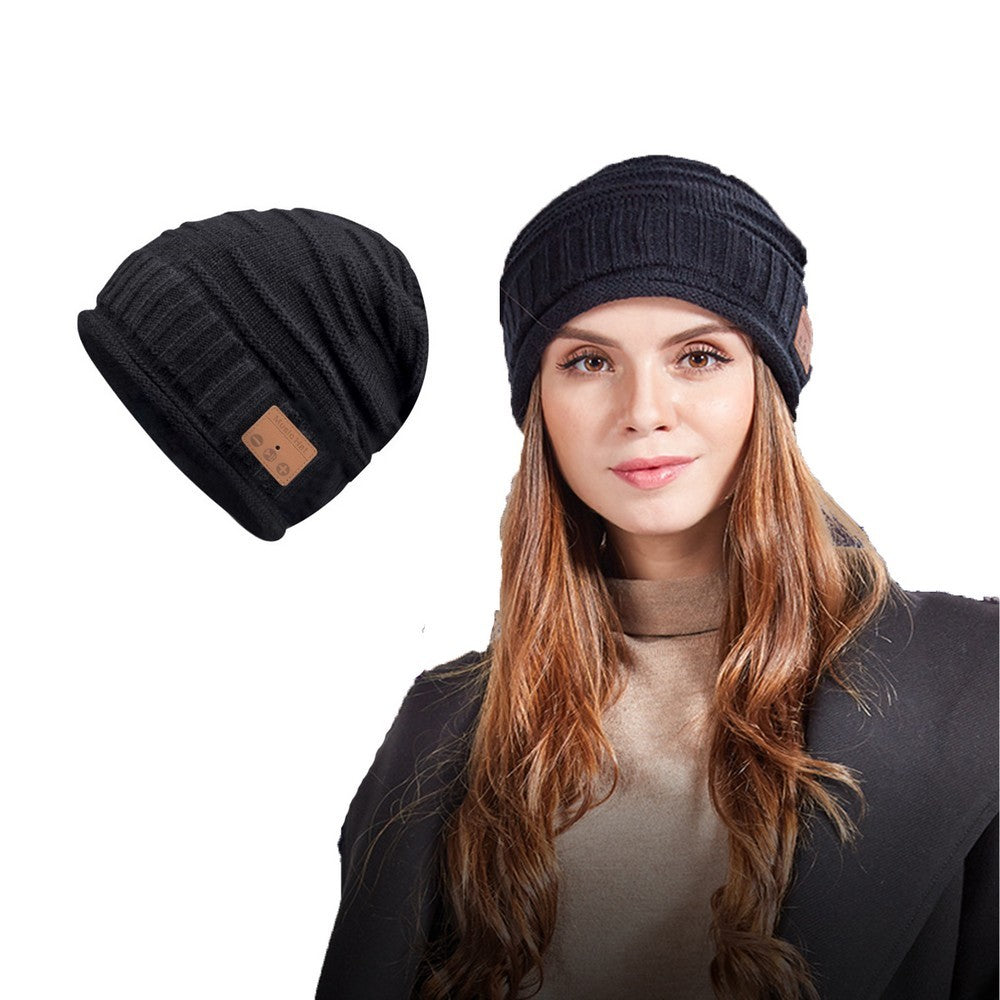 Bluetooth Wireless Headset Music Beanie Hat - Black