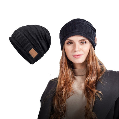 Bluetooth Wireless Headset Music Beanie Hat - Black