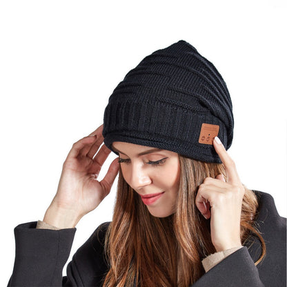Bluetooth Wireless Headset Music Beanie Hat - Black