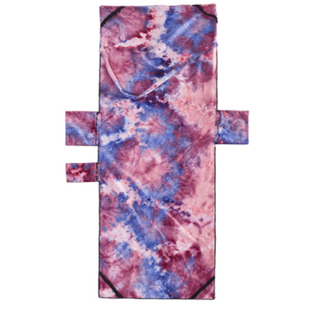 Tie-Dye Beach Lounge Chair Cover With Side Pocket -Purple