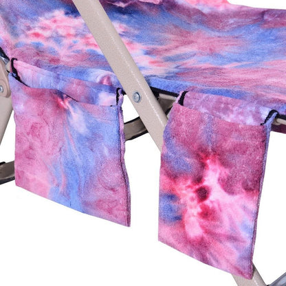Tie-Dye Beach Lounge Chair Cover With Side Pocket -Purple