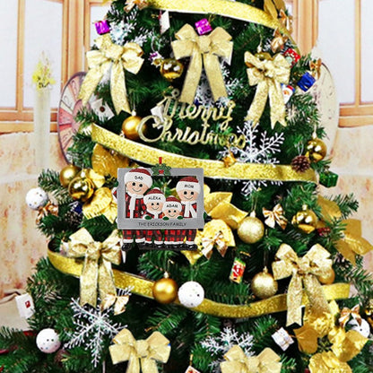 2Pcs Christmas Family Member Photo Frame Pendant Christmas Tree Pendant