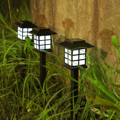 2Pcs Solar Powered Palace Ground Light Outdoor LED Palace Light Garden Light