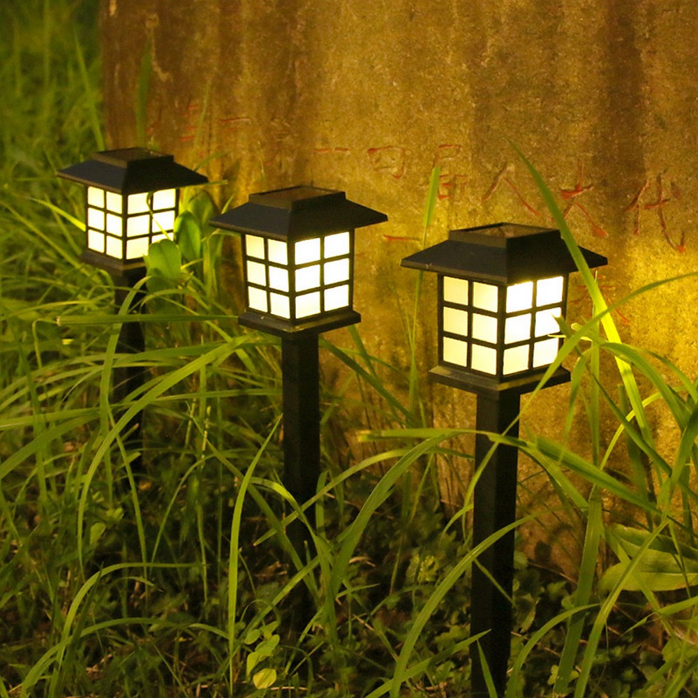 2Pcs Solar Powered Palace Ground Light Outdoor LED Palace Light Garden Light