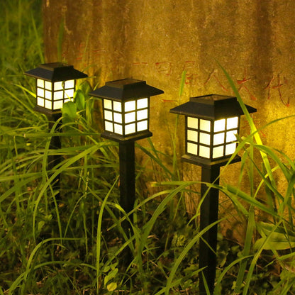 2Pcs Solar Powered Palace Ground Light Outdoor LED Palace Light Garden Light