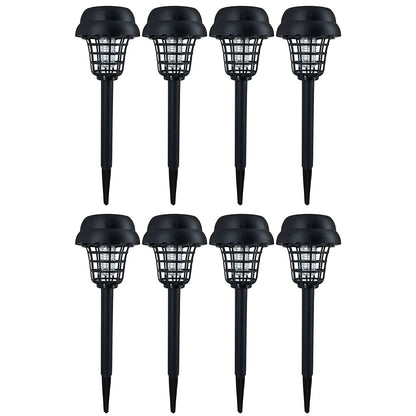 4Pcs/8Pcs Solar LED Light & UV Bug Zapper Mosquito Fly Insect Repeller Killer Garden Path Lamp