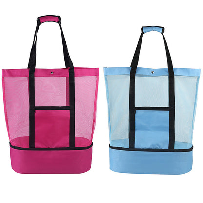1X/2X Large Mesh Beach Tote Bag with Cooler