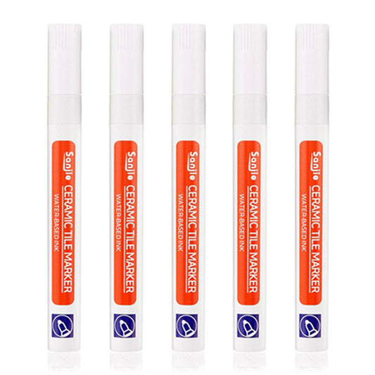 Set of 5Pcs Fast Drying Waterproof Grout Tile Repair Pen White