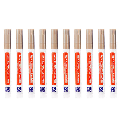 10 Piece Tile Wall Grout Restorer Pen Repair Marker - Brown