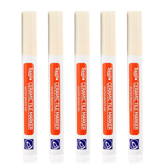 Set of 5Pcs Fast Drying Waterproof Grout Tile Repair Pen Beige