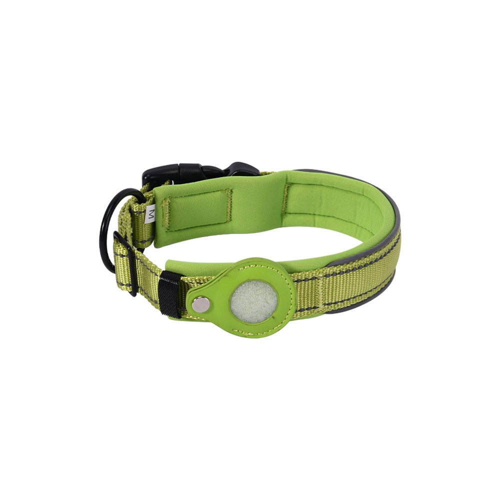 Pet Dog Collar with Airtag Protective Case Green