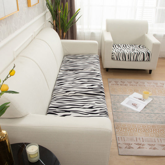 4Pcs Printed Stretchable Sofa Seat Cover -Black