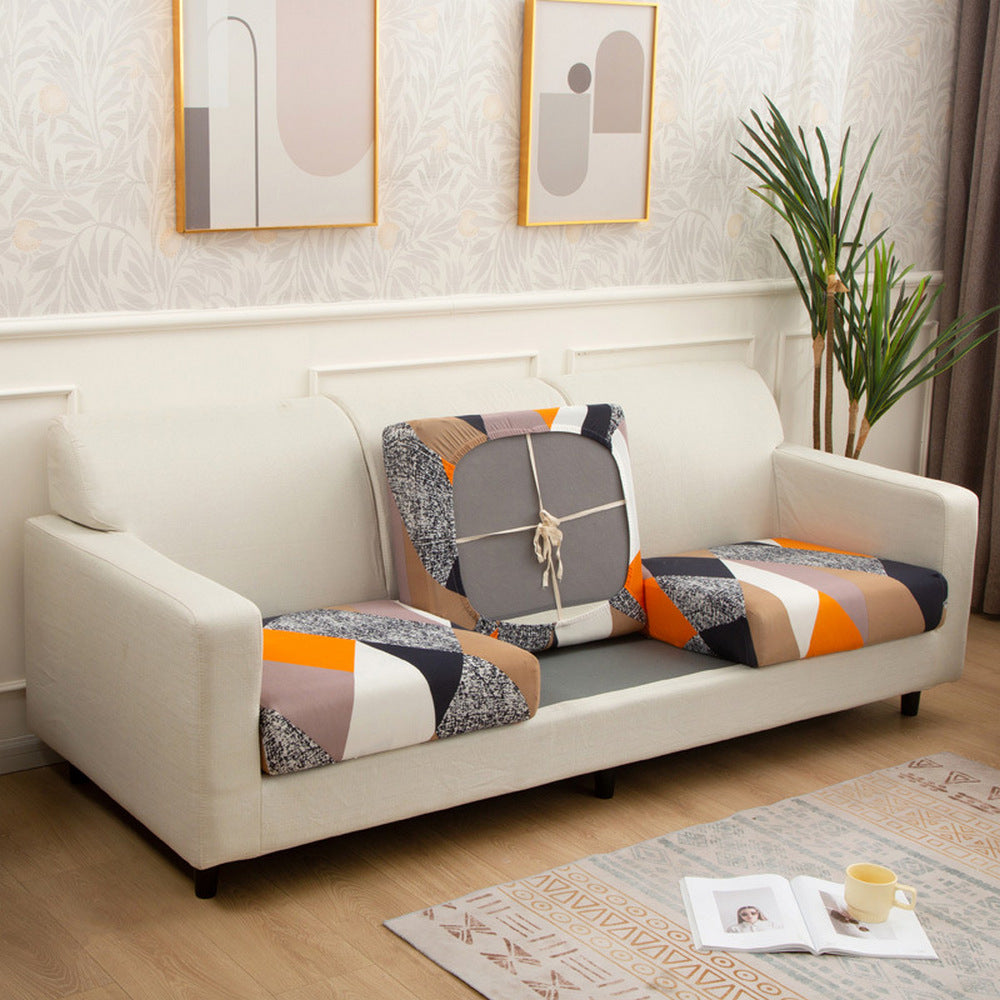 2Pcs Printed Stretchable Sofa Seat Cover -Colour Mixture