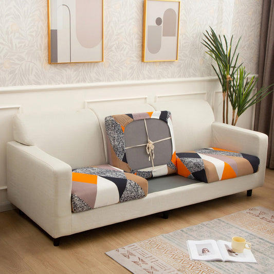 2Pcs Printed Stretchable Sofa Seat Cover -Colour Mixture
