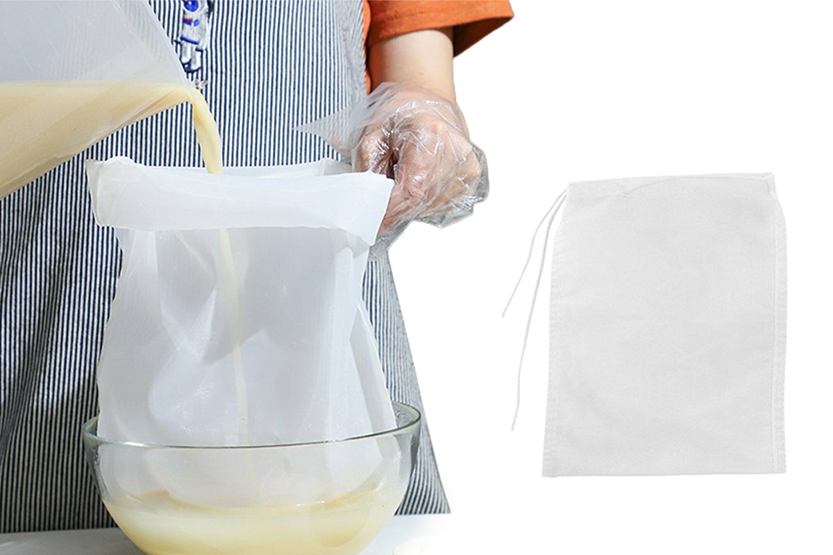 5Pcs Reusable Mesh Food Strainer Filter Bags Reusable Strain Tea Pulp Juice Food Nut Milk Filter Bag