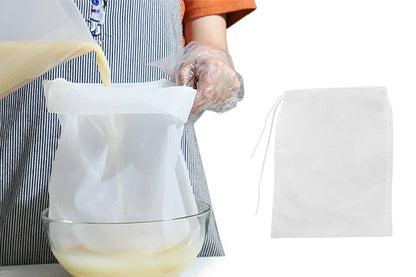 5Pcs Reusable Mesh Food Strainer Filter Bags Reusable Strain Tea Pulp Juice Food Nut Milk Filter Bag