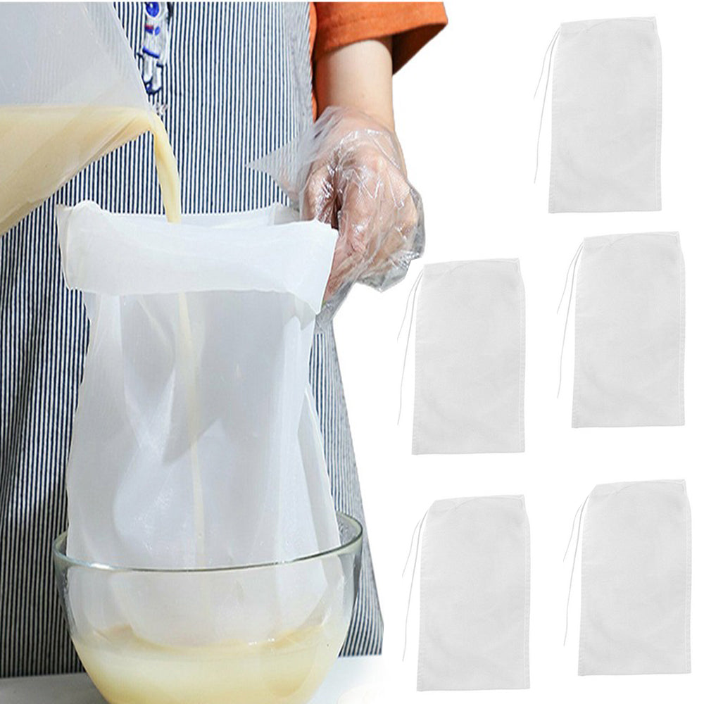 5 Piece Reusable Mesh Food Strainer Filter Bags