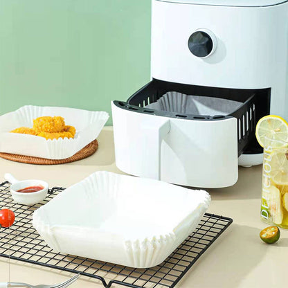 100 Sheets Disposable Square Air Fryer Paper Liner White