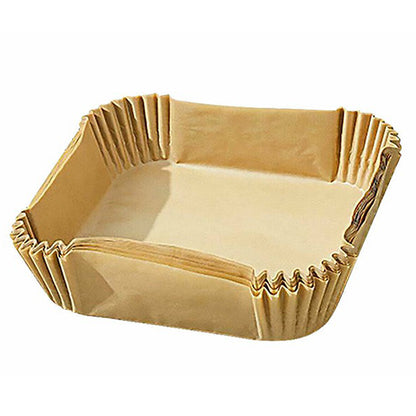 100 PCS Disposable Air Fryer Paper Liners Grease and Water Proof Non Stick-Brown