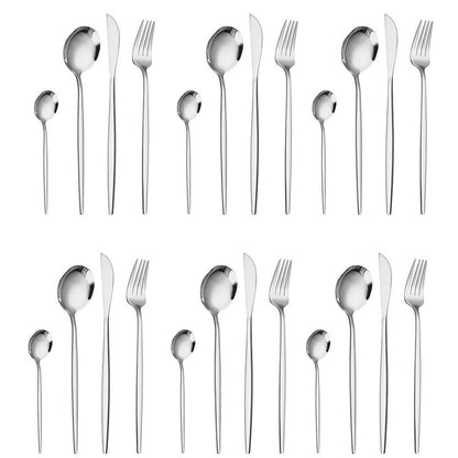 24Pcs Stainless Steel Cutlery Set