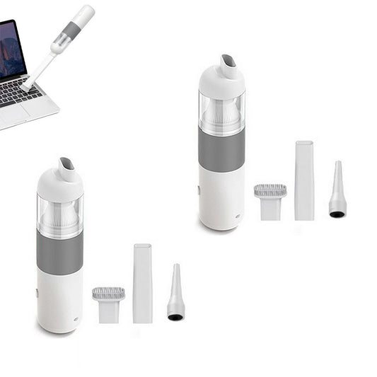 2pcs Handheld Vacuum Cleaner Cordless Portable Car Vacuum Detailing Kit for Travel RV Camper -White