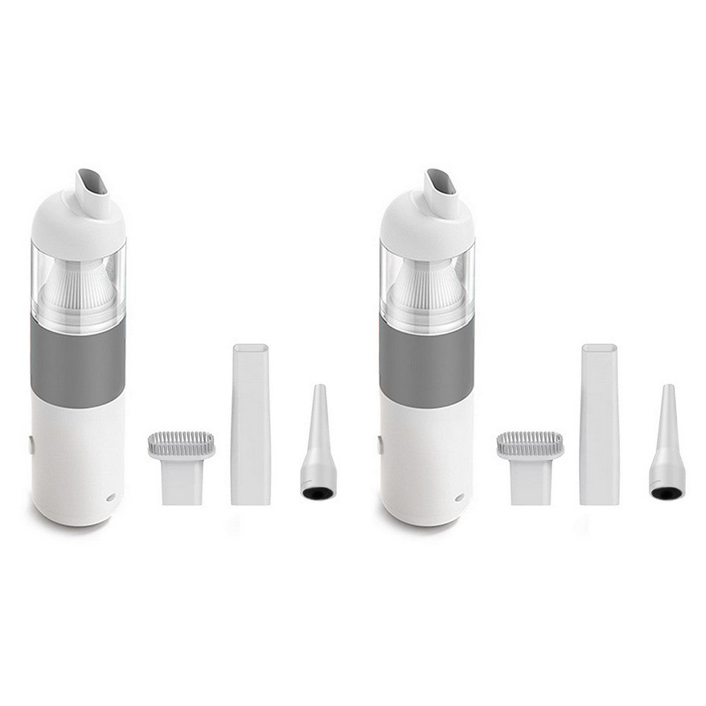 2pcs Handheld Vacuum Cleaner Cordless Portable Car Vacuum Detailing Kit for Travel RV Camper -White