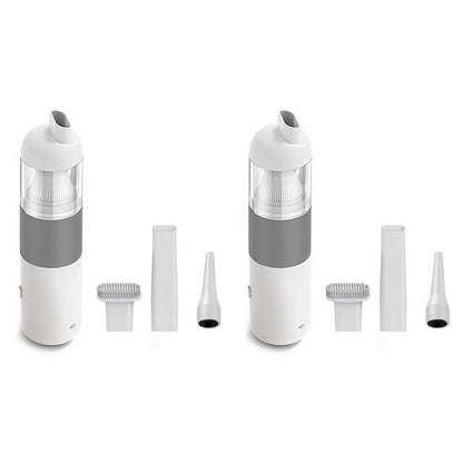2pcs Handheld Vacuum Cleaner Cordless Portable Car Vacuum Detailing Kit for Travel RV Camper -White