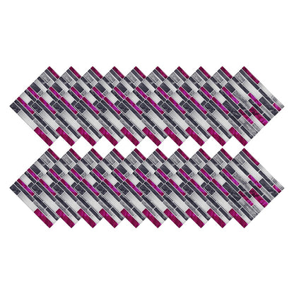 Wall Art 20Pcs Self-Adhesive Imitation Marbling Tile Stickers-Purple