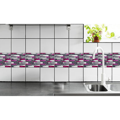 Wall Art 10Pcs Self-Adhesive Imitation Marbling Tile Stickers-Purple