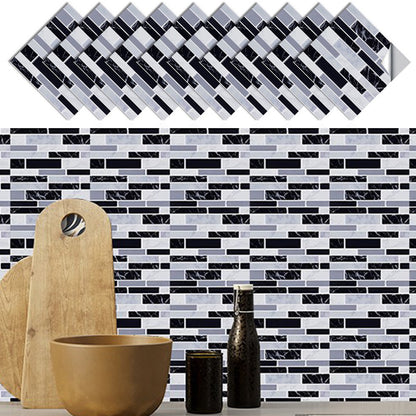 Wall Art 20Pcs Self-Adhesive Imitation Marbling Tile Stickers-Black