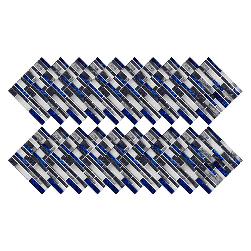 Wall Art 20Pcs Self-Adhesive Imitation Marbling Tile Stickers-Blue