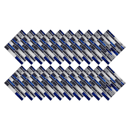 Wall Art 20Pcs Self-Adhesive Imitation Marbling Tile Stickers-Blue